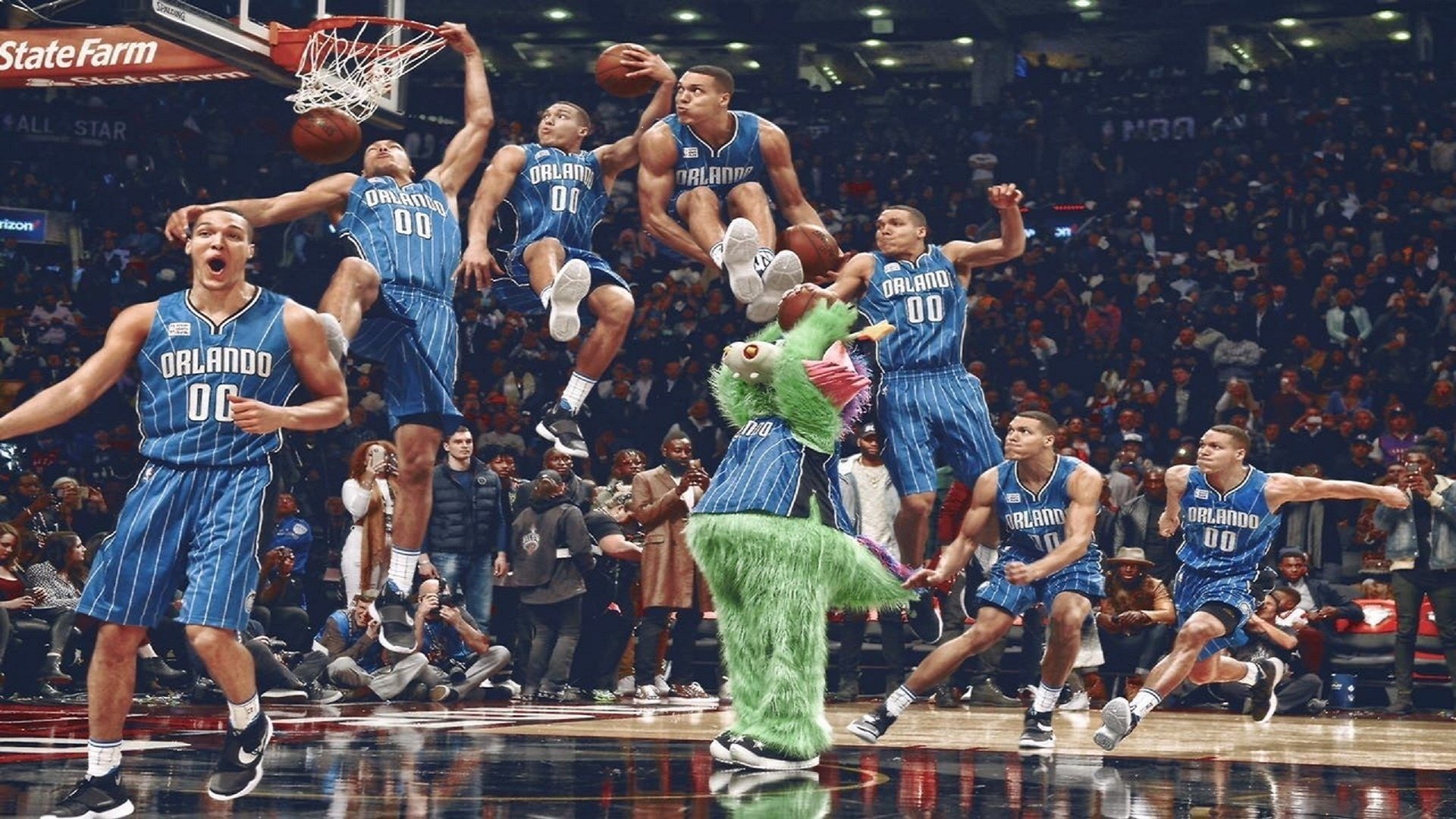 中锋与边位配合默契，多次完成快攻得分，中锋和边锋谁更容易进球